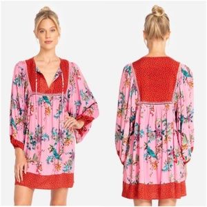 JOHNNY WAS Malakye Long-Sleeve Coverup Dress